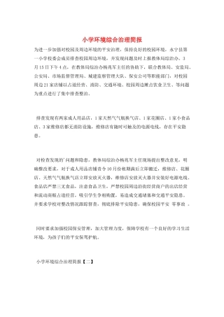 小学环境综合治理简报