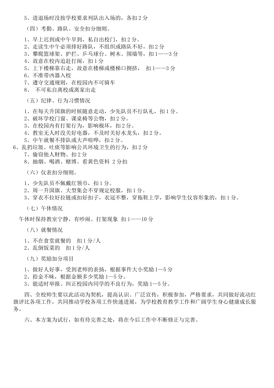 小学班级量化考核评分细则_第2页