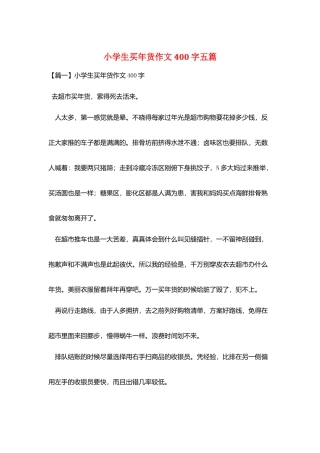小学生买年货作文400字五篇