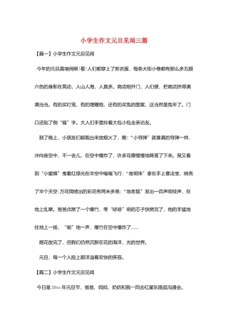 小学生作文元旦见闻三篇