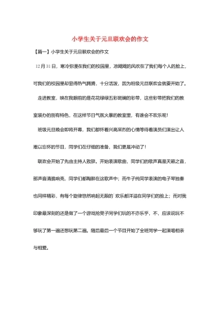小学生关于元旦联欢会的作文