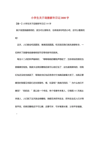 小学生关于迎接新年日记300字