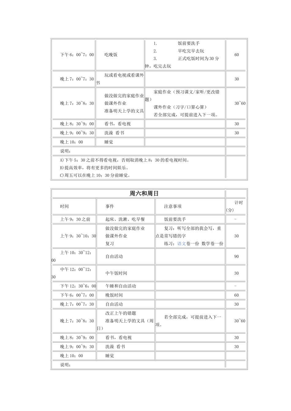 小学生学习计划表_第2页