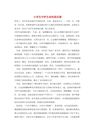小学生守护生命的观后感