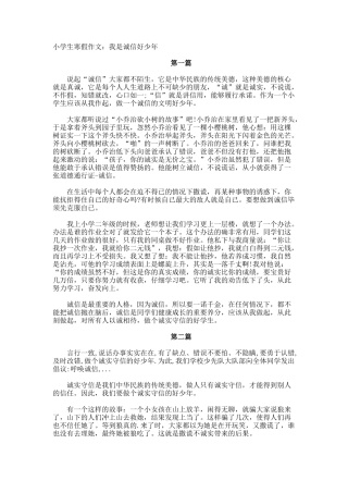 小学生寒假作文我是诚信好少年