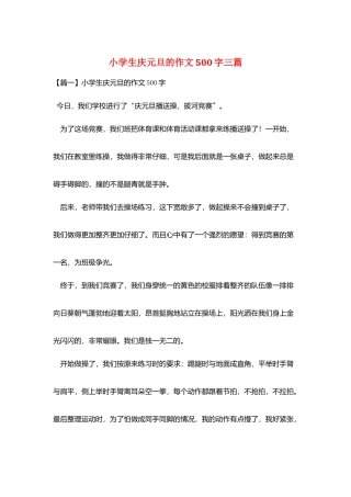 小学生庆元旦的作文500字三篇