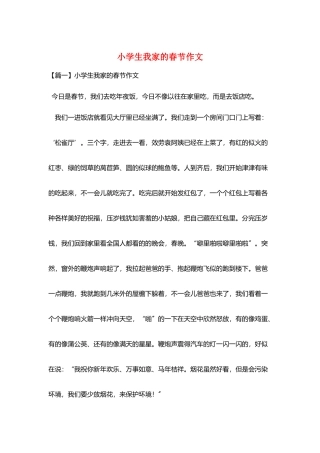小学生我家的春节作文