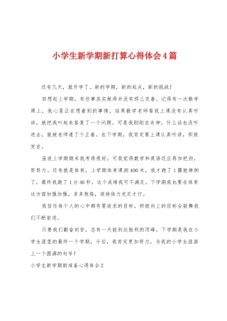 小学生新学期新打算心得体会4篇