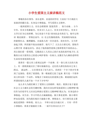 小学生爱国主义演讲稿范文