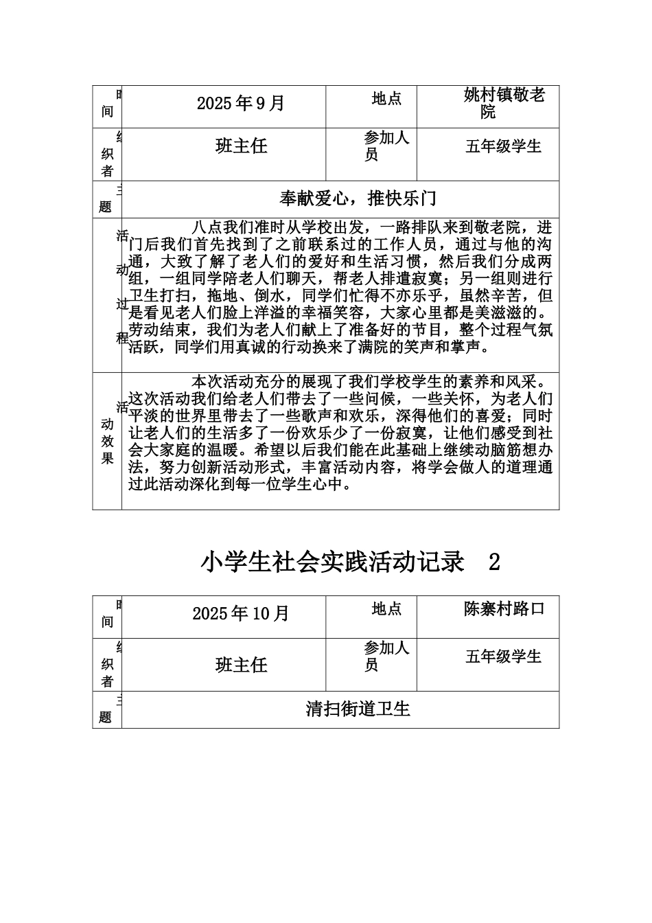 小学生社会实践活动记录_第2页