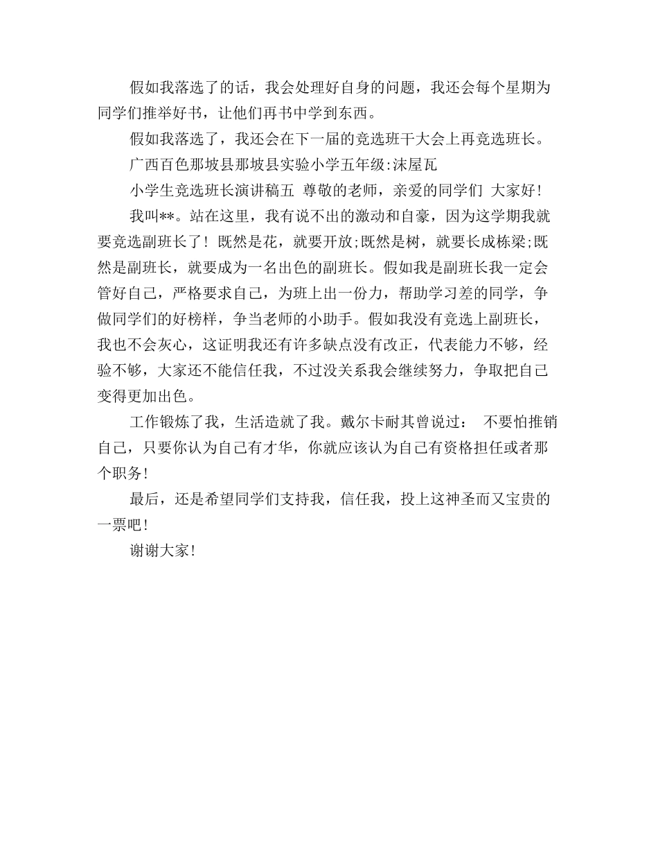 小学生竞选班长演讲稿范文_第3页