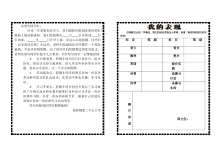 小学生素质报告单