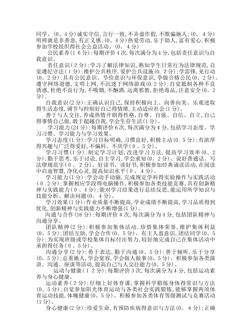 小学生综合素质评价细则_第2页