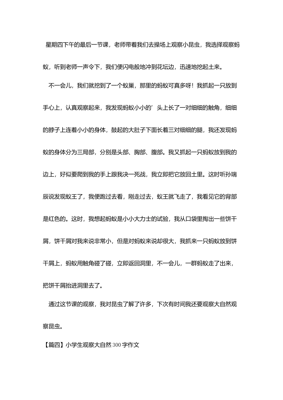 小学生观察大自然300字作文_第3页