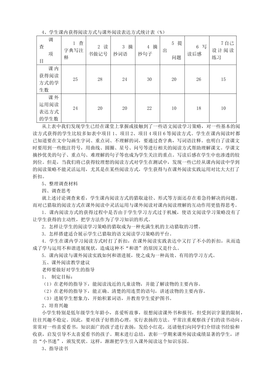 小学生课外阅读情况调查报告完整版_第2页