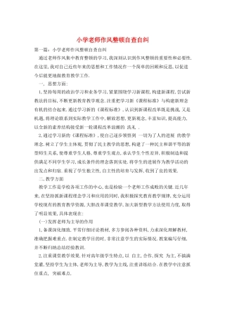 小学老师作风整顿自查自纠