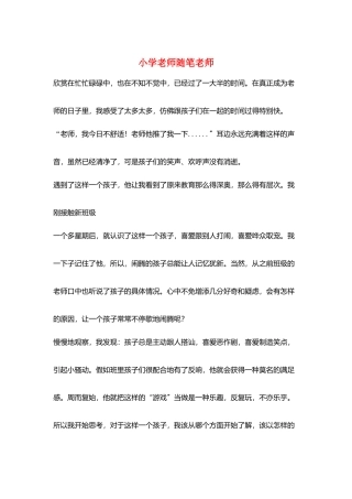 小学老师随笔教师