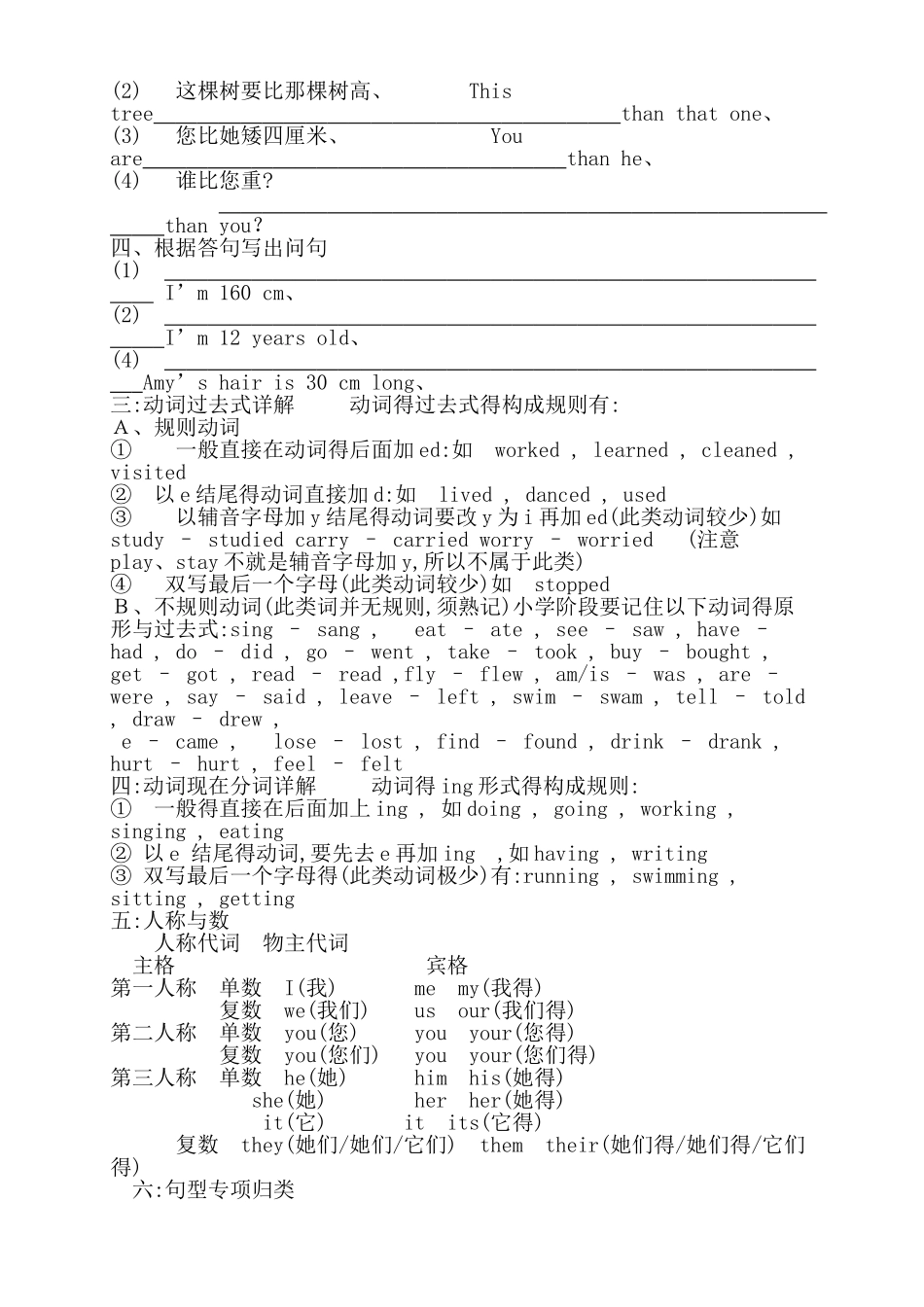小学英语毕业知识点汇总_第2页