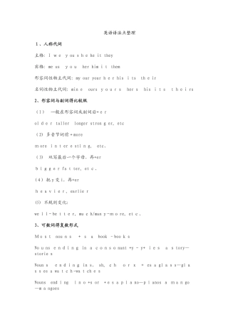 小学英语语法点整理