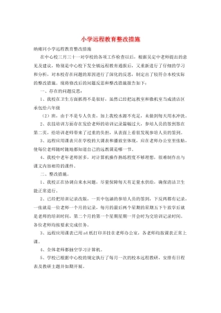小学远程教育整改措施