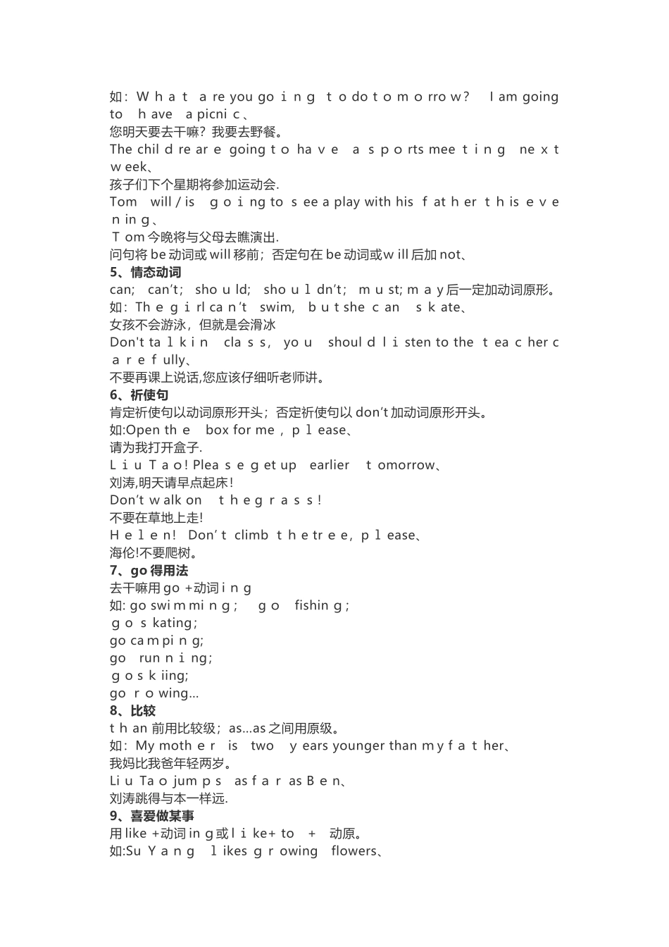 小学阶段必备的英语语法知识点_第2页