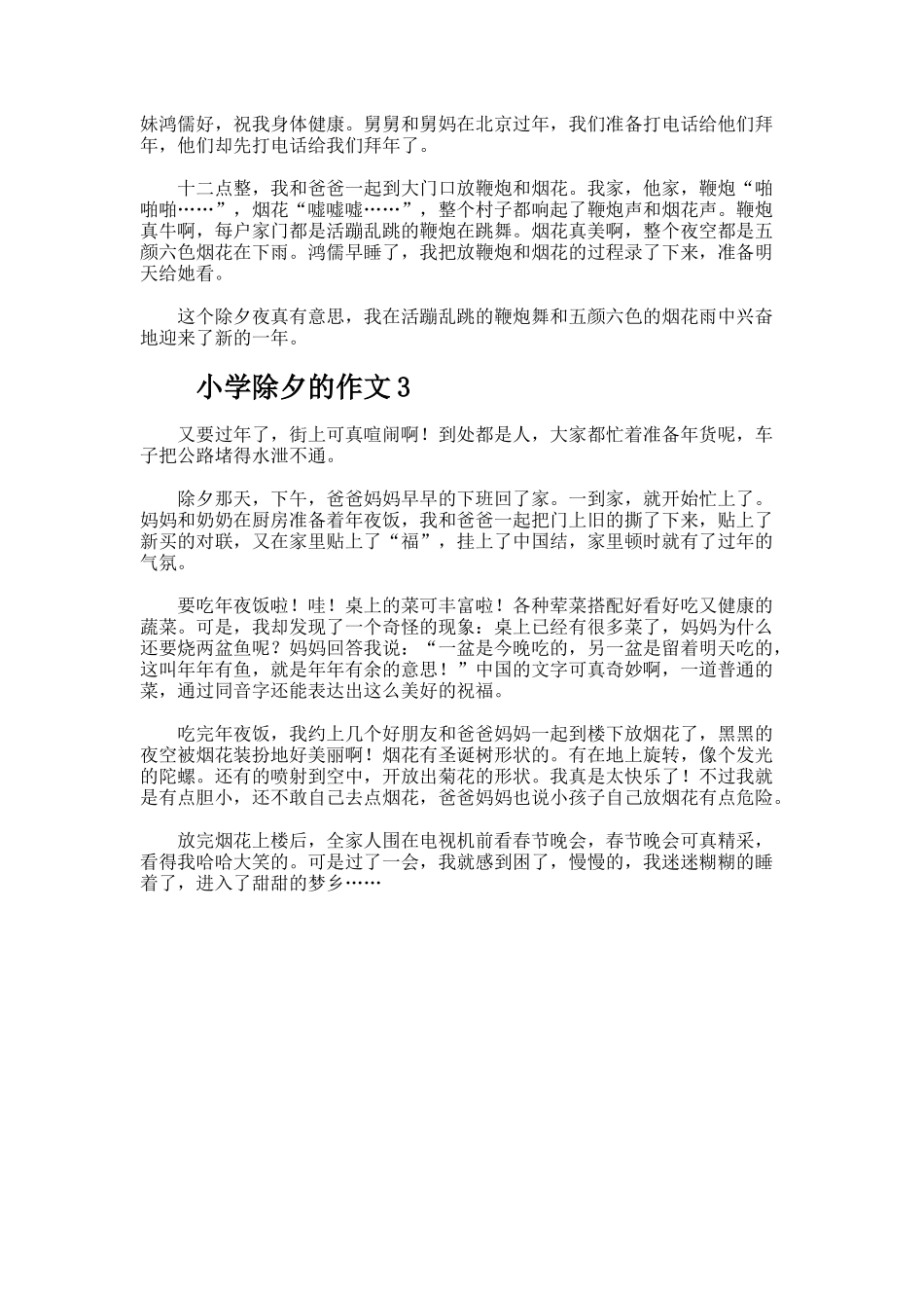 小学除夕的作文_第2页