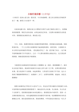 小桔灯读后感(二十七)