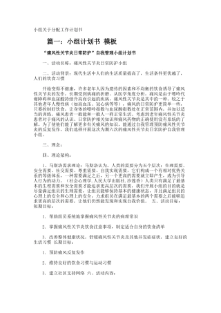 小组分配工作计划书