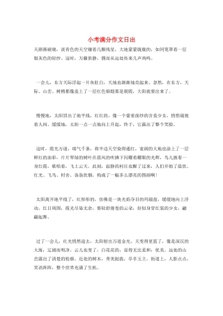 小考满分作文日出