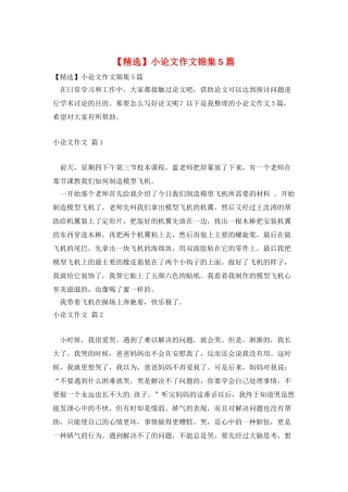 小论文作文锦集5篇