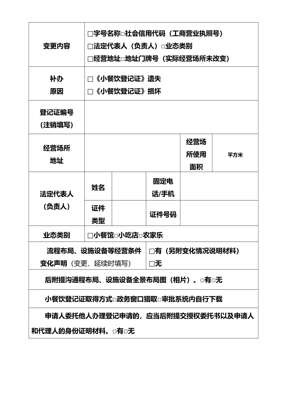 小餐饮申请登记表_第3页