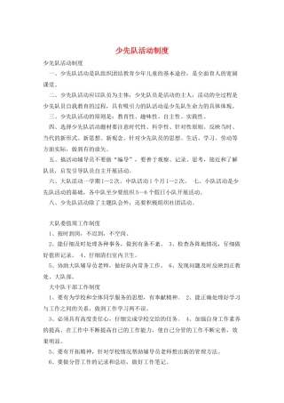 少先队活动制度