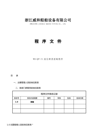 岗位职责控制程序