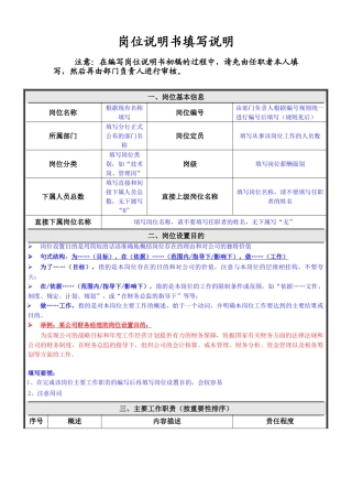 岗位说明填写说明