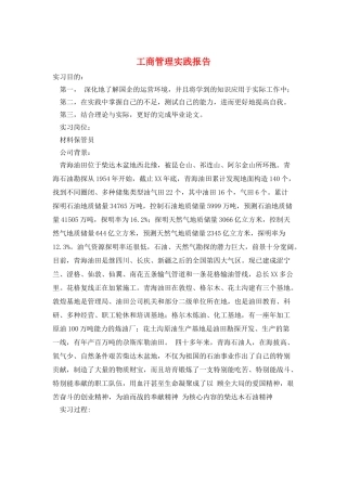 工商管理实践报告
