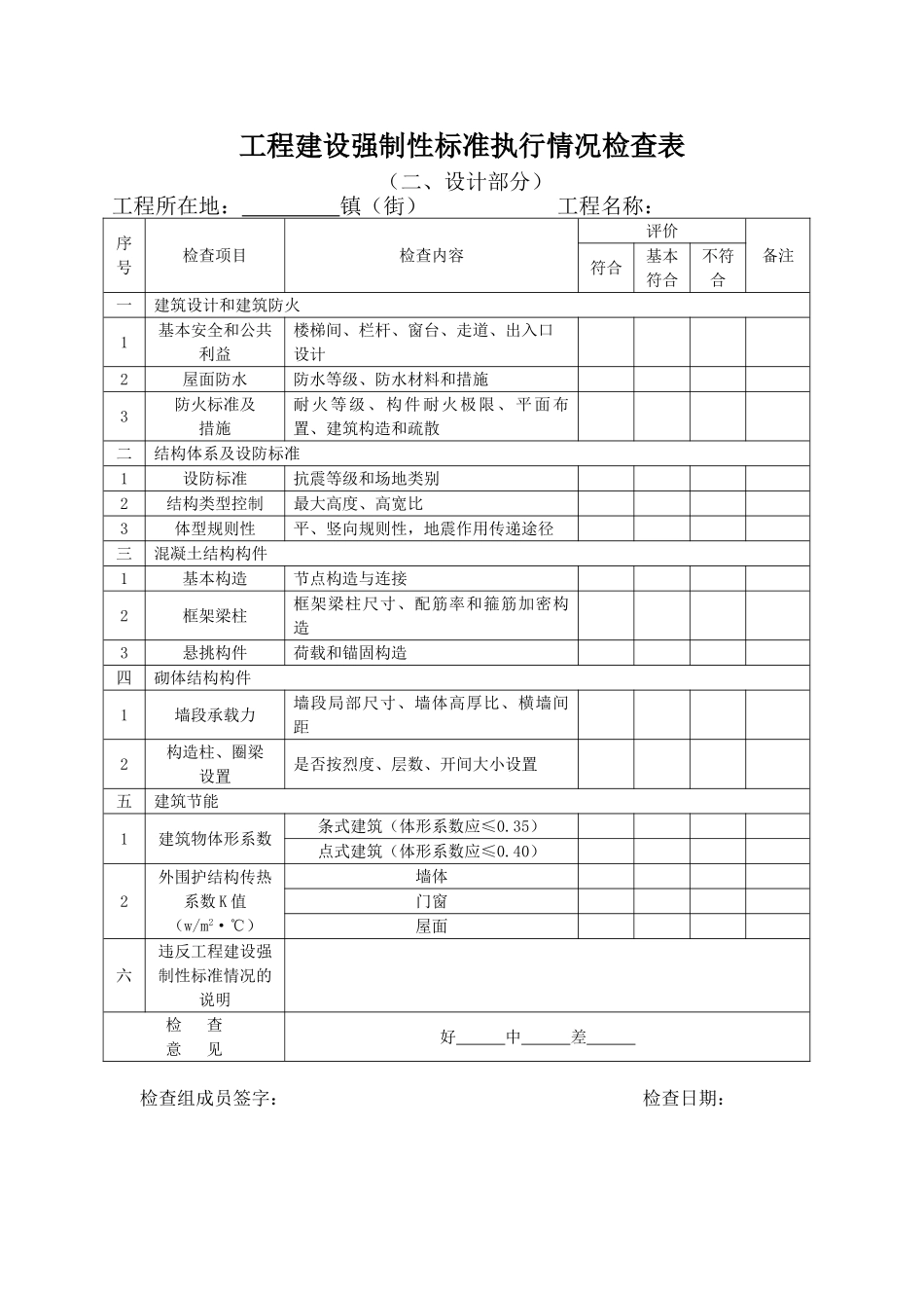 工程建设强制性标准执行情况检查表_第2页