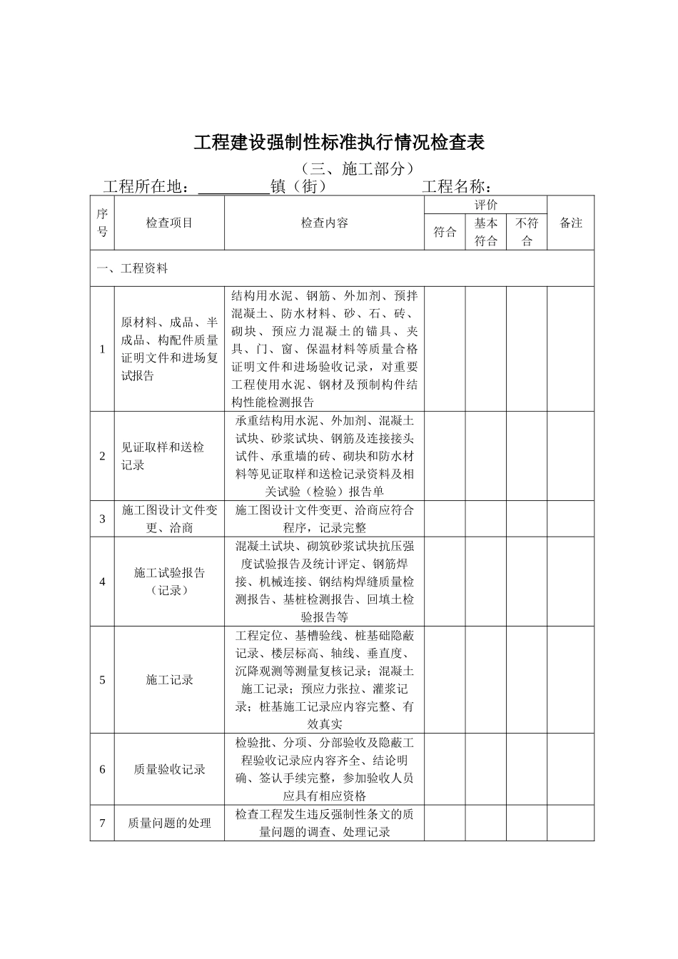 工程建设强制性标准执行情况检查表_第3页