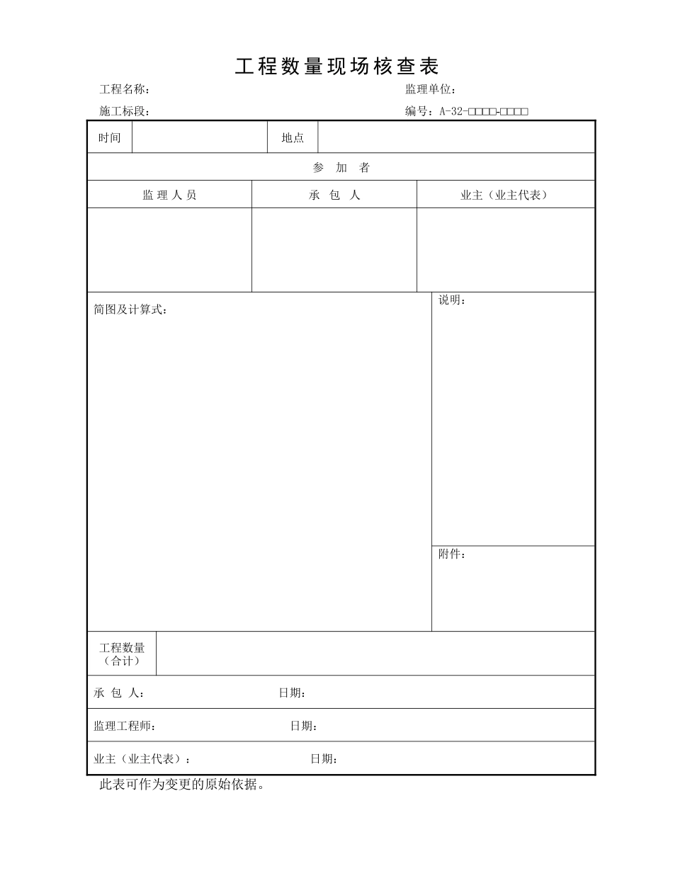 工程数量现场核查表_第1页