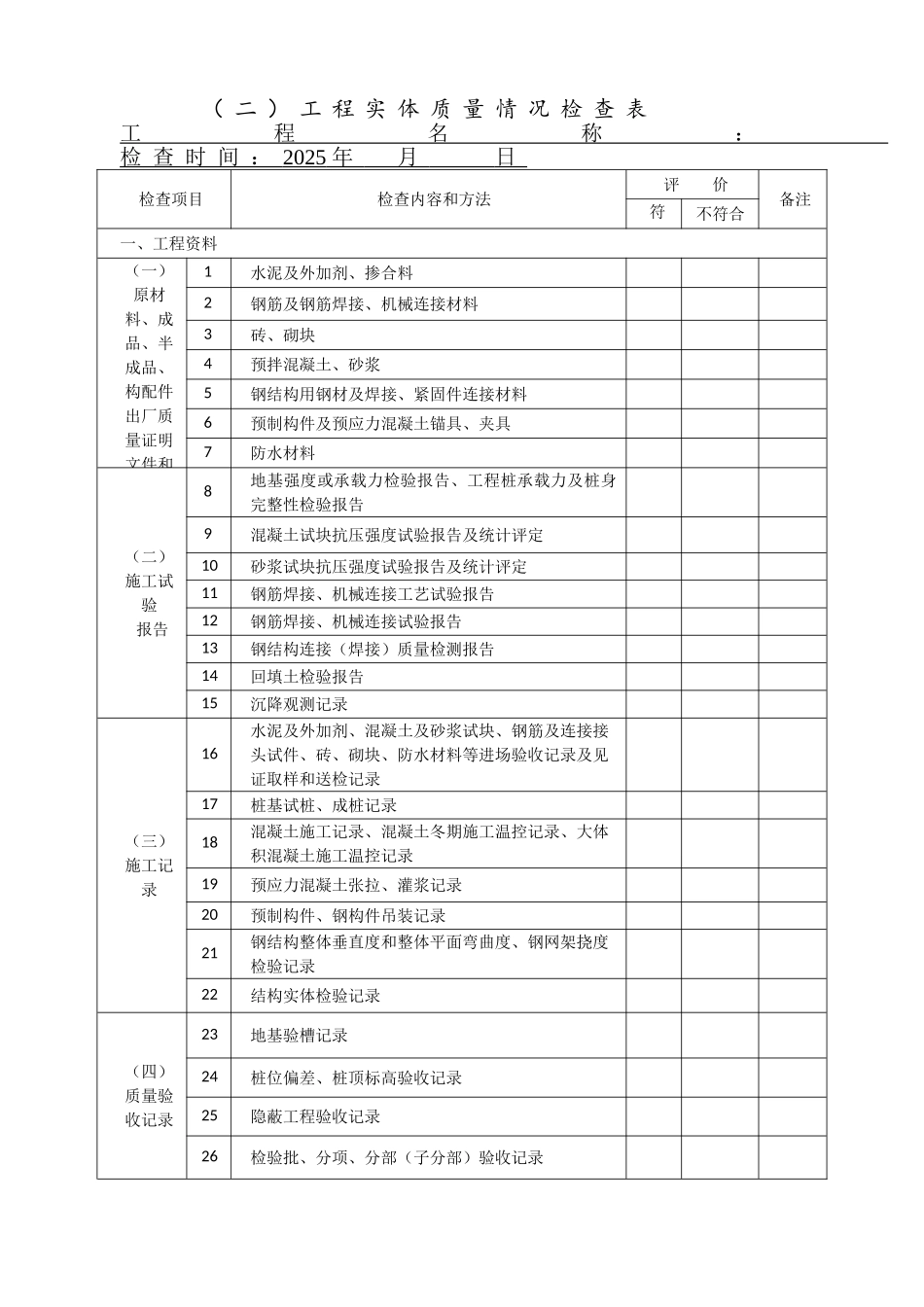 工程质量治理两年行动检查表格_第3页
