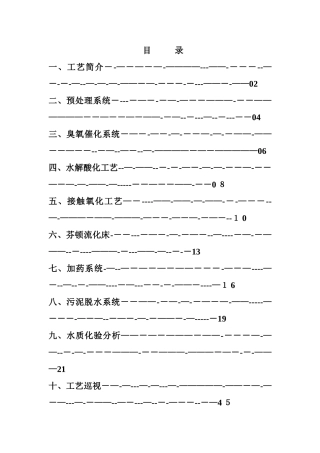 工艺运行操作规程