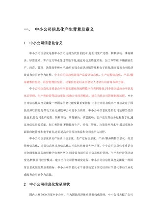 市中小企业信息化技术方案样本