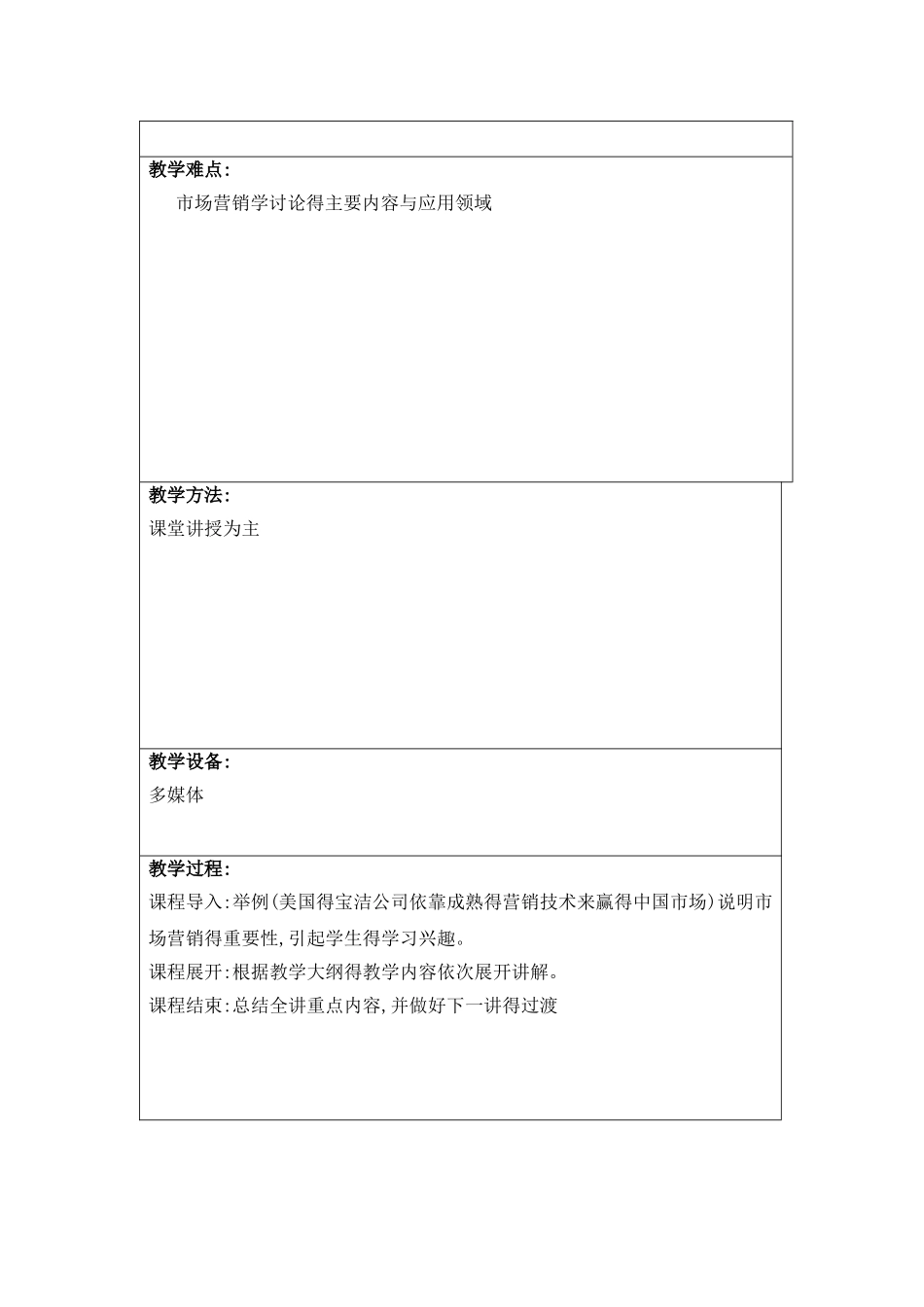市场营销学教案 _第2页