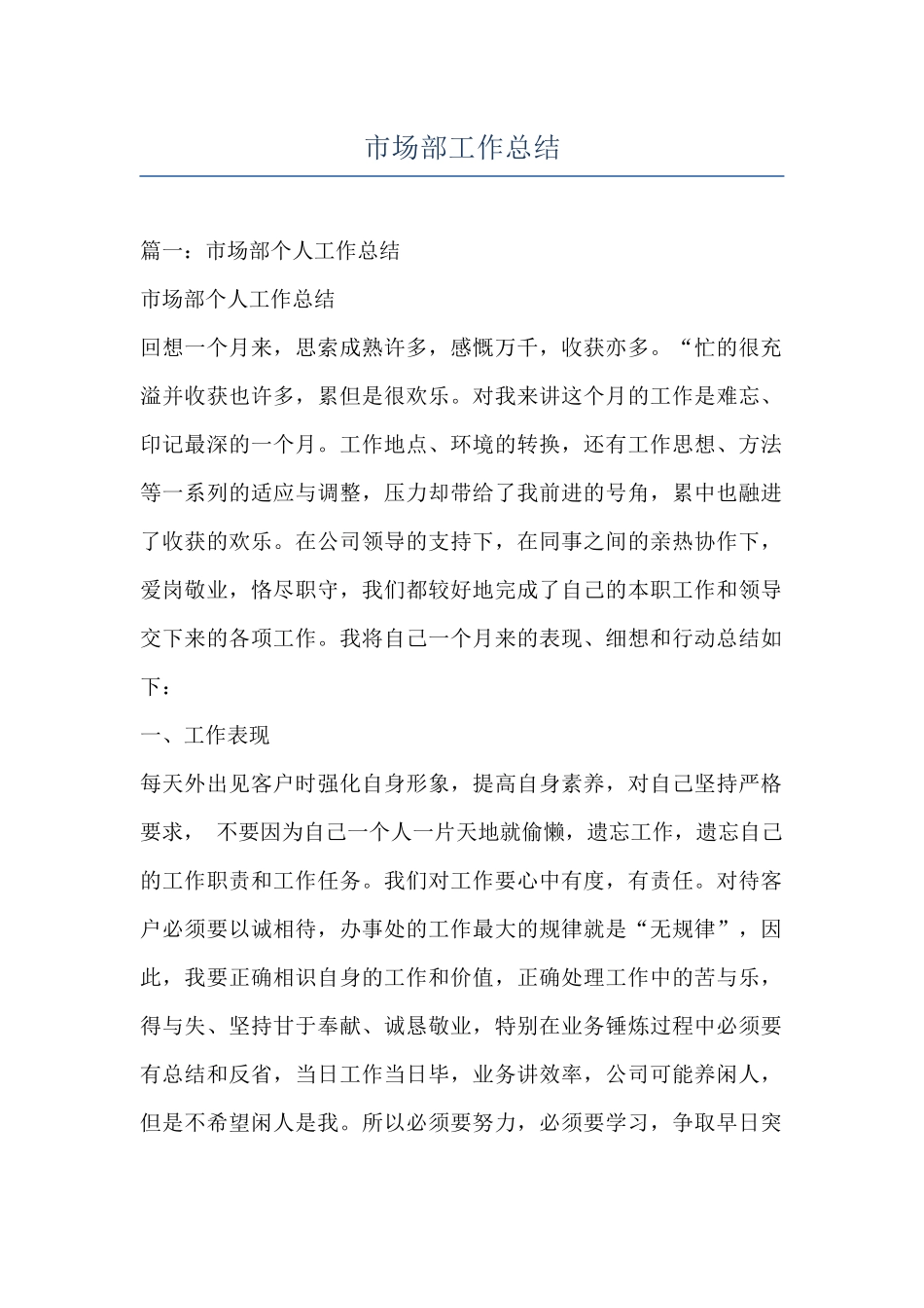 市场部工作总结_第1页