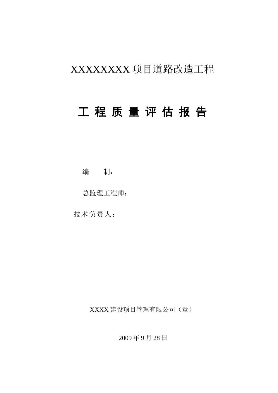 市政道路改造工程评估报告_第1页
