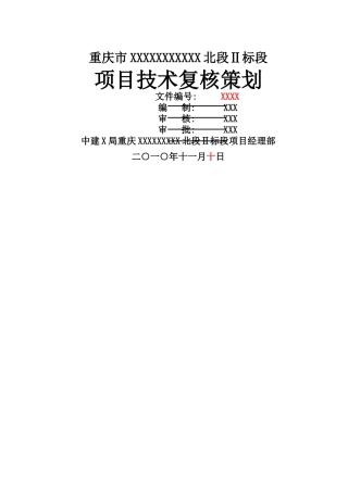 市政项目技术复核策划书