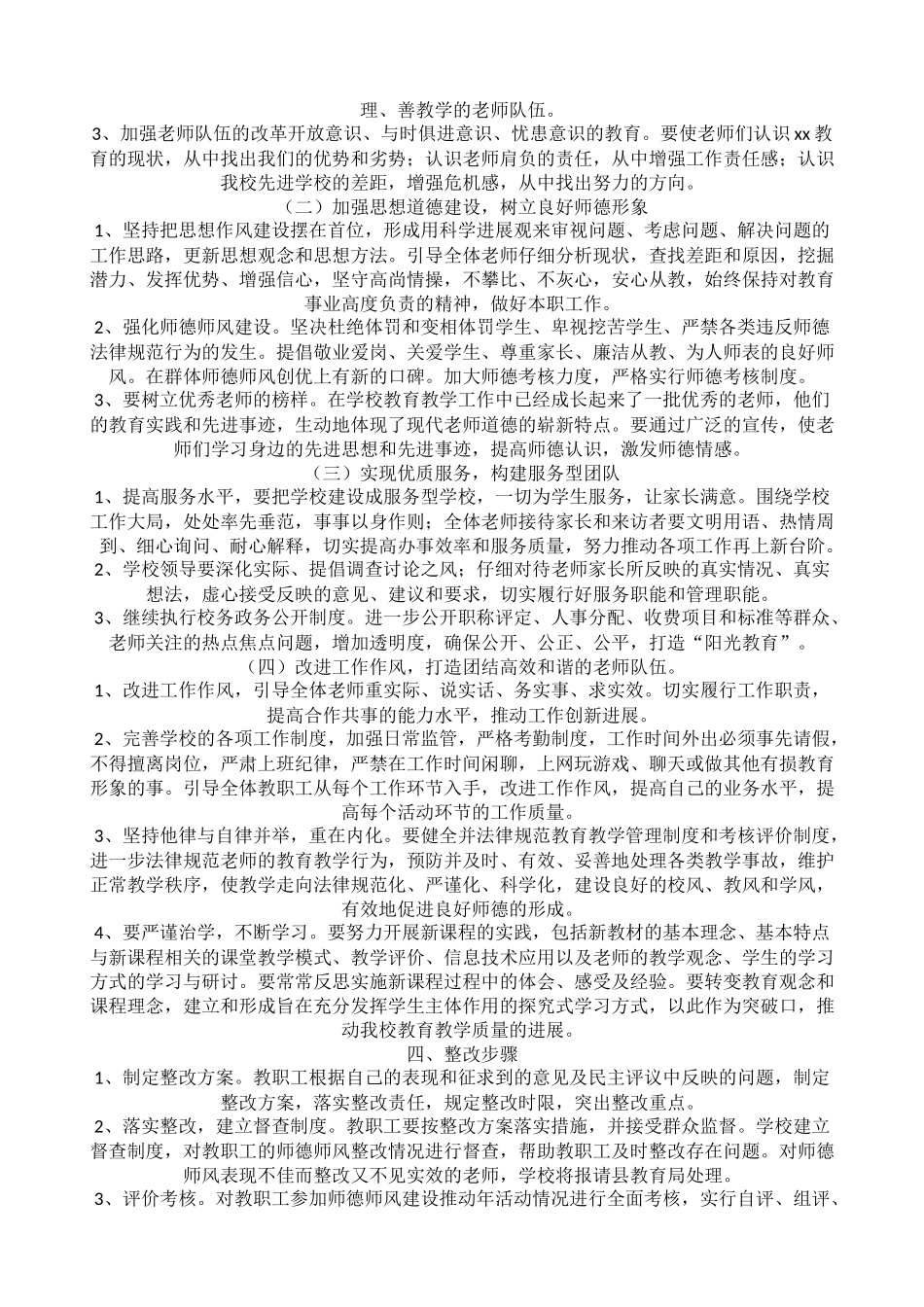 师德师风自查报告及整改方案_第3页