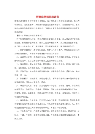 师德规范承诺书