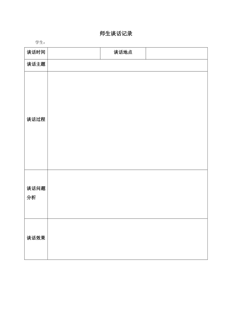 师生谈话记录表_第1页
