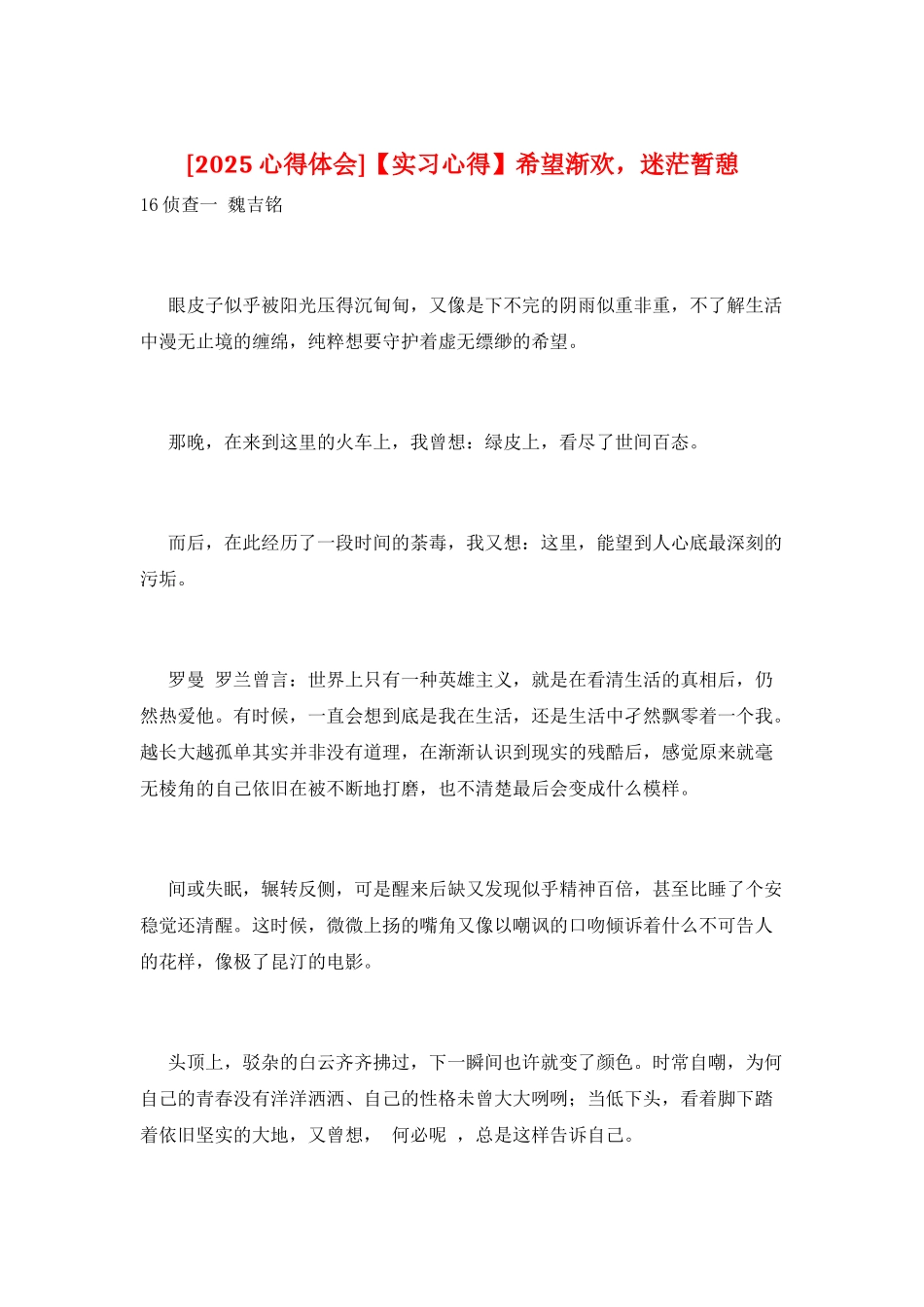 希望渐欢-迷茫暂憩_第1页