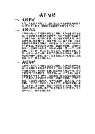 常用工具软件实训总结